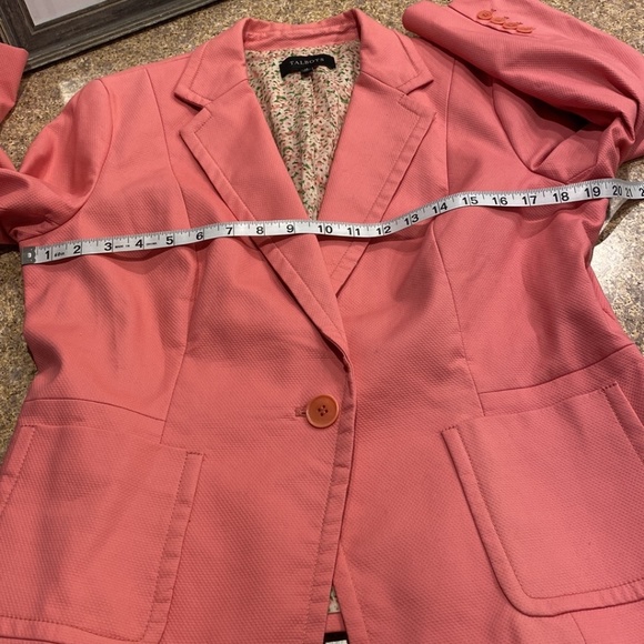 Talbots Pink Floral Lined Blazer Jacket 14 - Picture 7 of 16